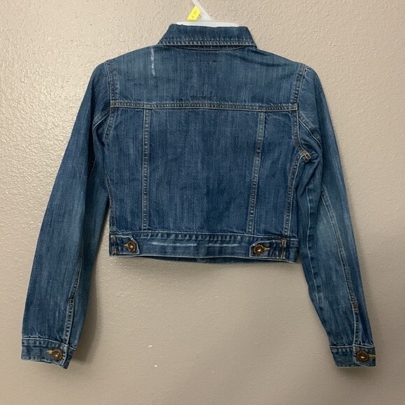 Old Navy Vintage Blue Jeans girl denim Jacket size Large. Dark wash. - Picture 5 of 10